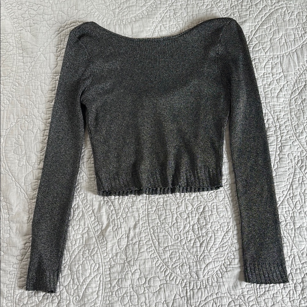 la lavon alexia lurex top low back silver size L